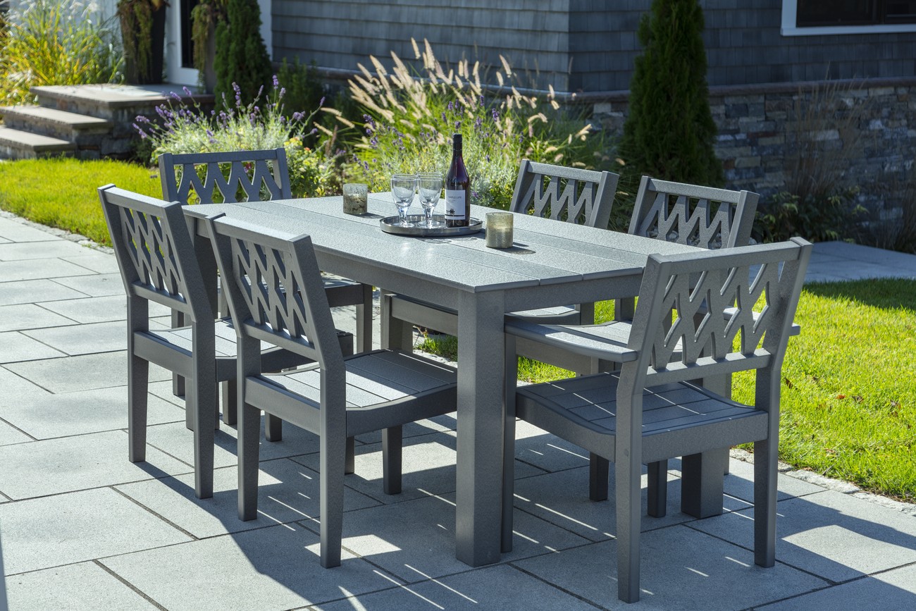 Greenwich Dining Table Diamond Back Style - Charcoal