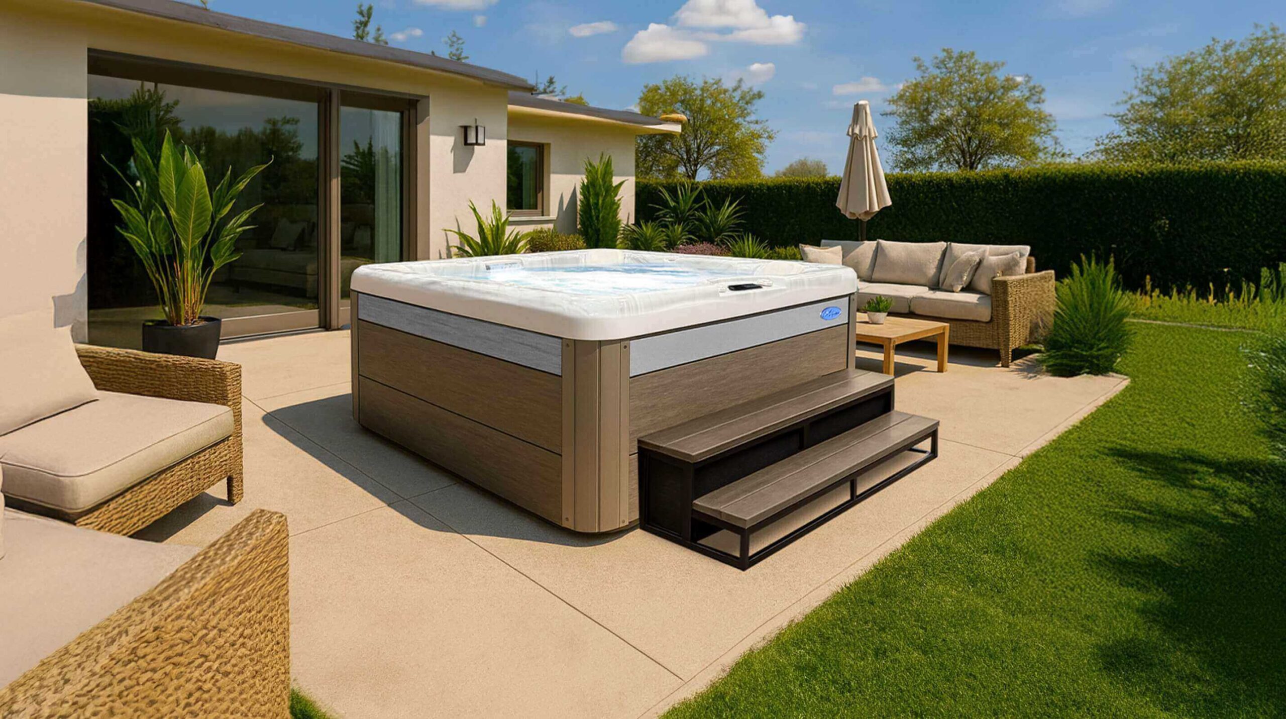 Ratna Spas Patio CalSpas Hot Tub Patio Plus 2 Jet Pumps Lifestyle